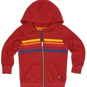 Aviator Nation Kids Hoodie with Stripes in Red, Yellow, and Blue